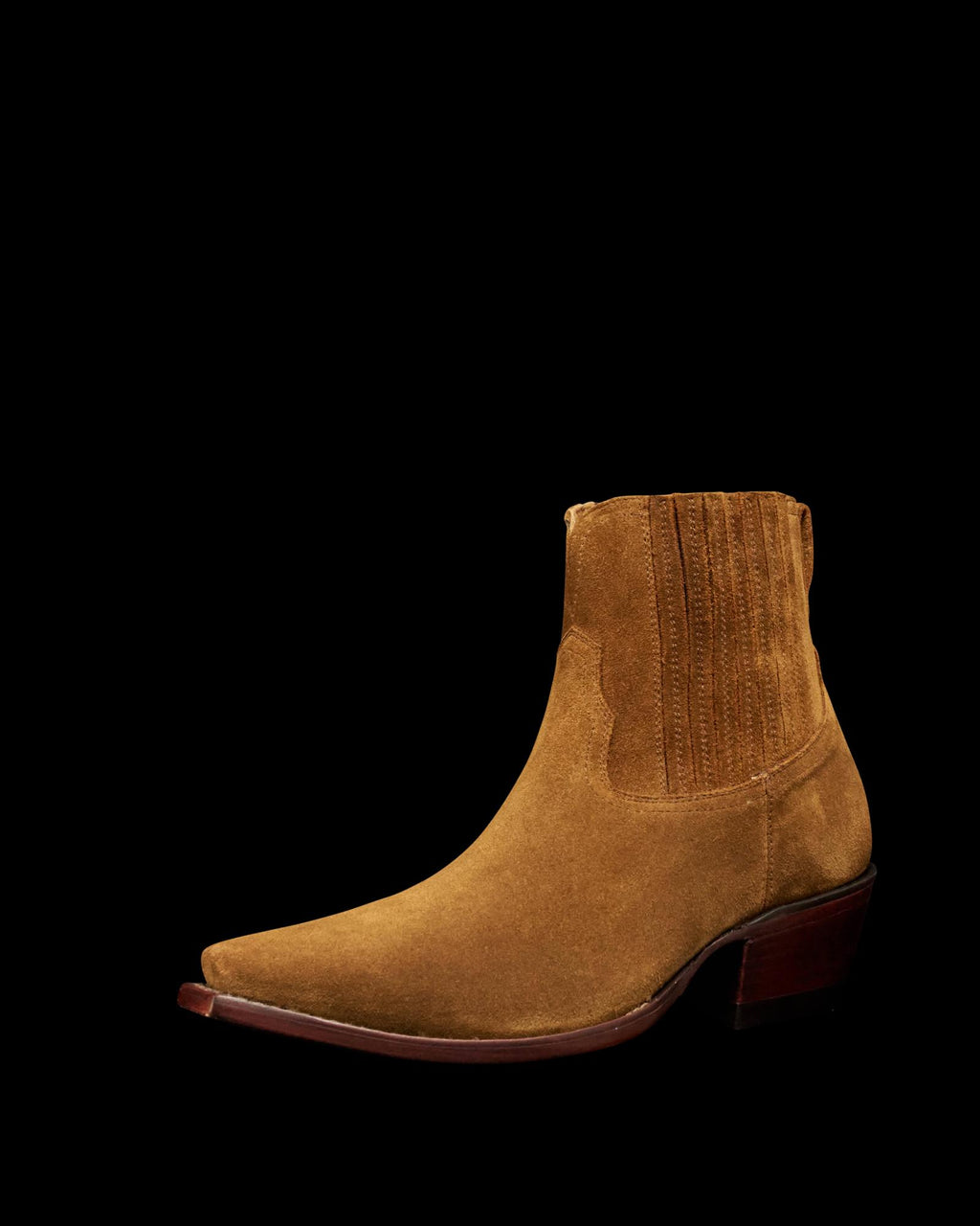 Quarterfront view of The Piper II - Sienna Suede on plain background