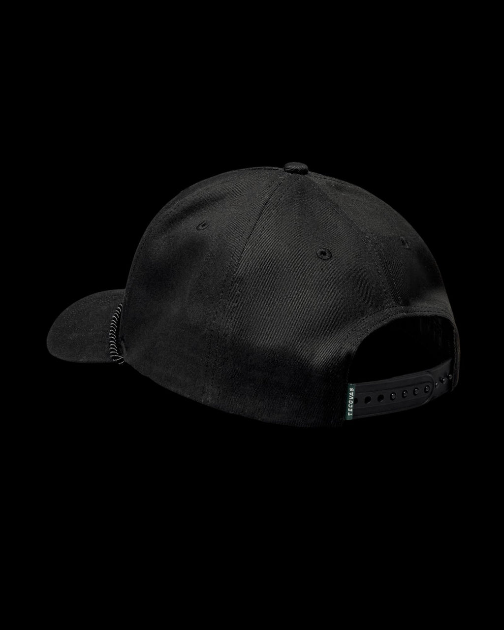 Quarterback view of Tecovas Letter Fill Hat - Black on plain background
