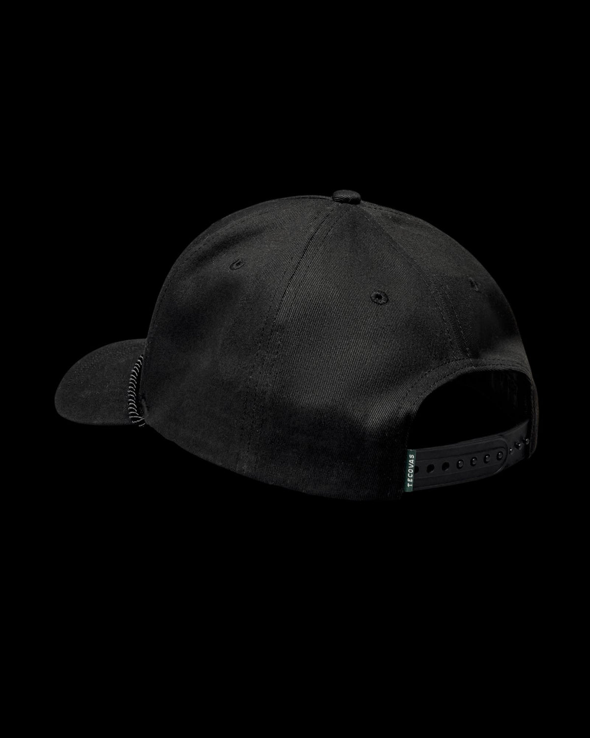 Quarterback view of Tecovas Letter Fill Hat - Black on plain background