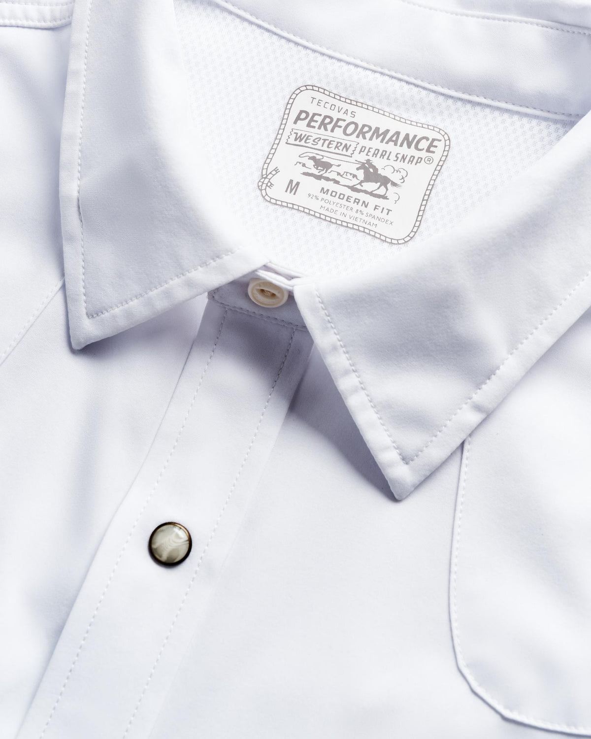 Men's Performance Western Pearl Snap - White