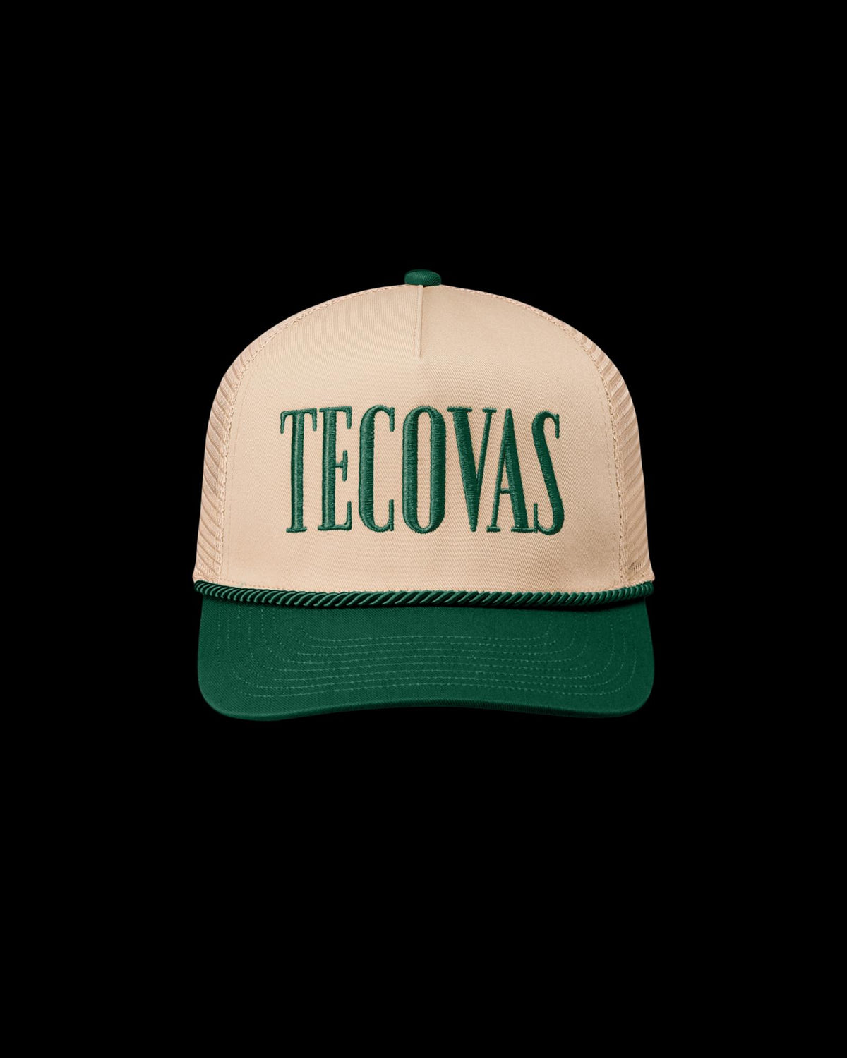 Front view of Tecovas Badge Trucker - Green on plain background