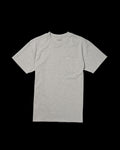 Flatlay image of the men's standard issue pocket tee in heather grey on a white background