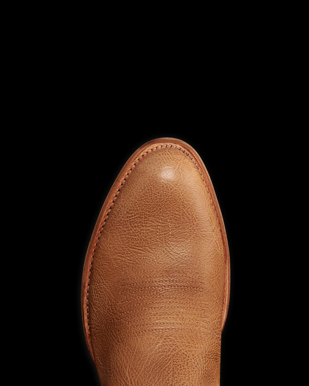 Toe view of The Cartwright - Tumbleweed Calfskin on plain background