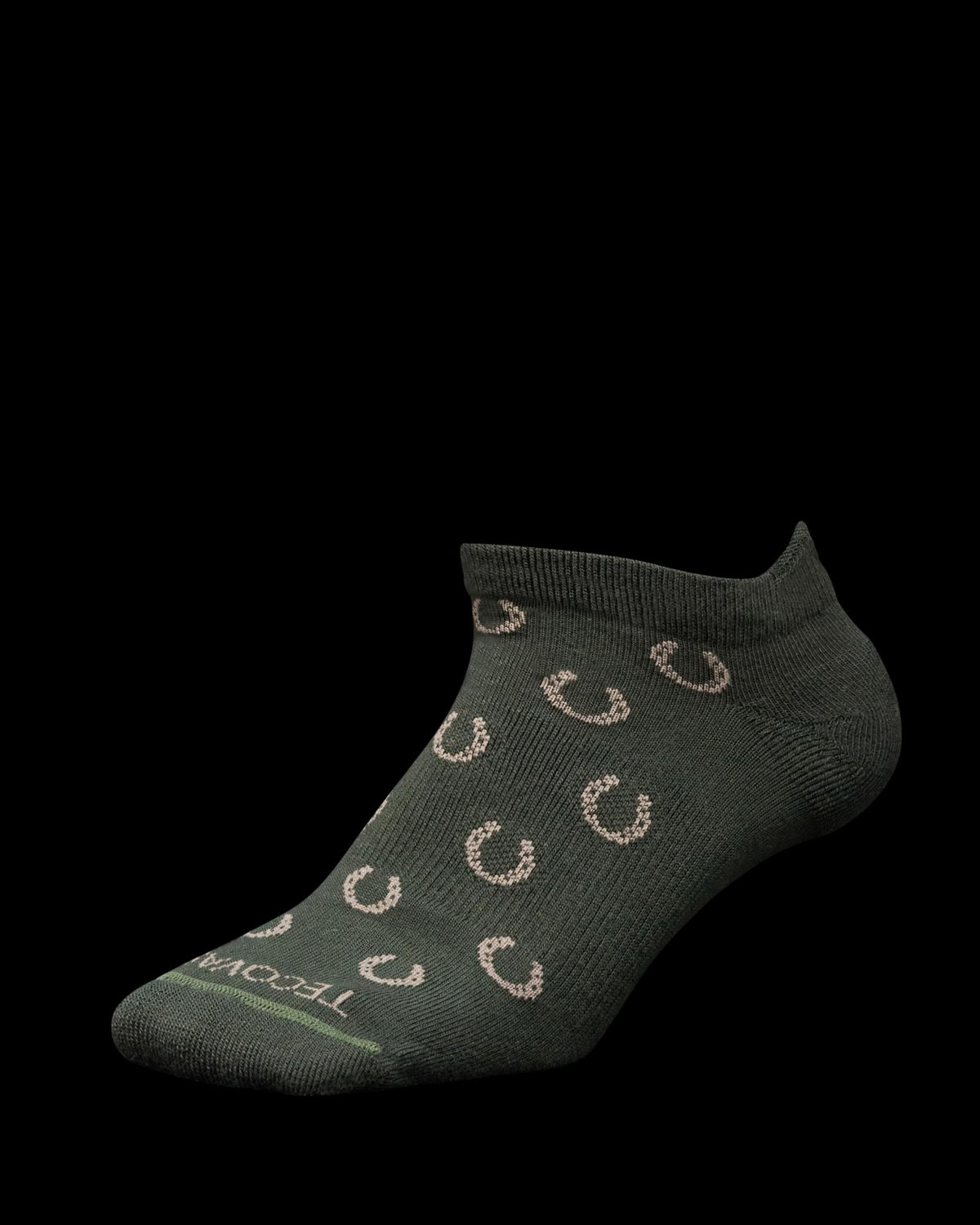 View of Horseshoe Ankle Sock (2-Pack) - Green / Sand