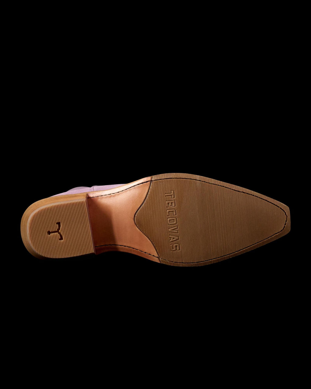 The Annie in Lavender Suede. The image shows the bottom view of a dress shoe with a textured rubber sole, a slight heel, and the brand name "STACY ADAMS" embossed near the arch, reminiscent of the elegance found in The Annie Suede collection.