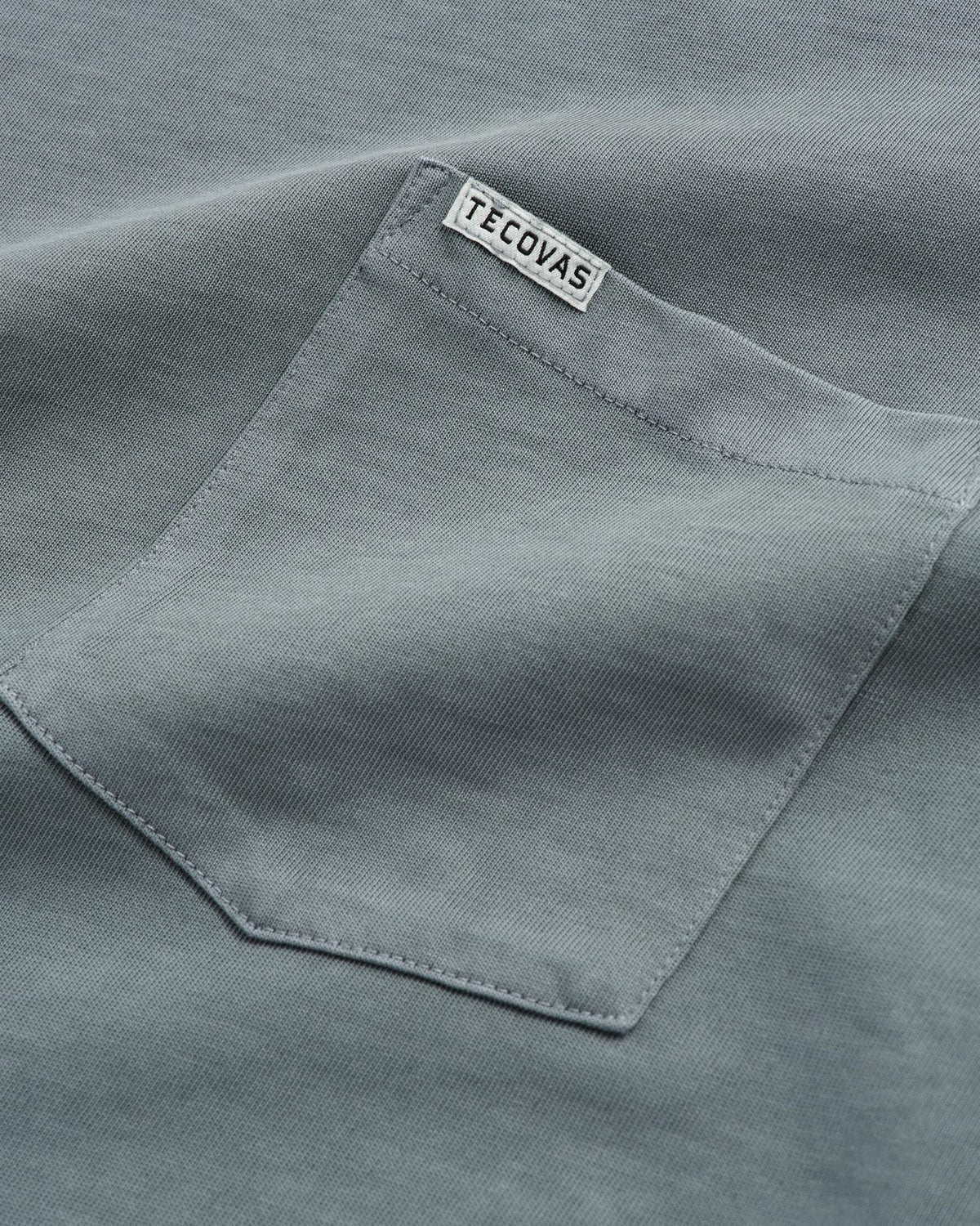 Closeup detail view of Men's Standard Issue Pocket Tee SS - Washed Storm