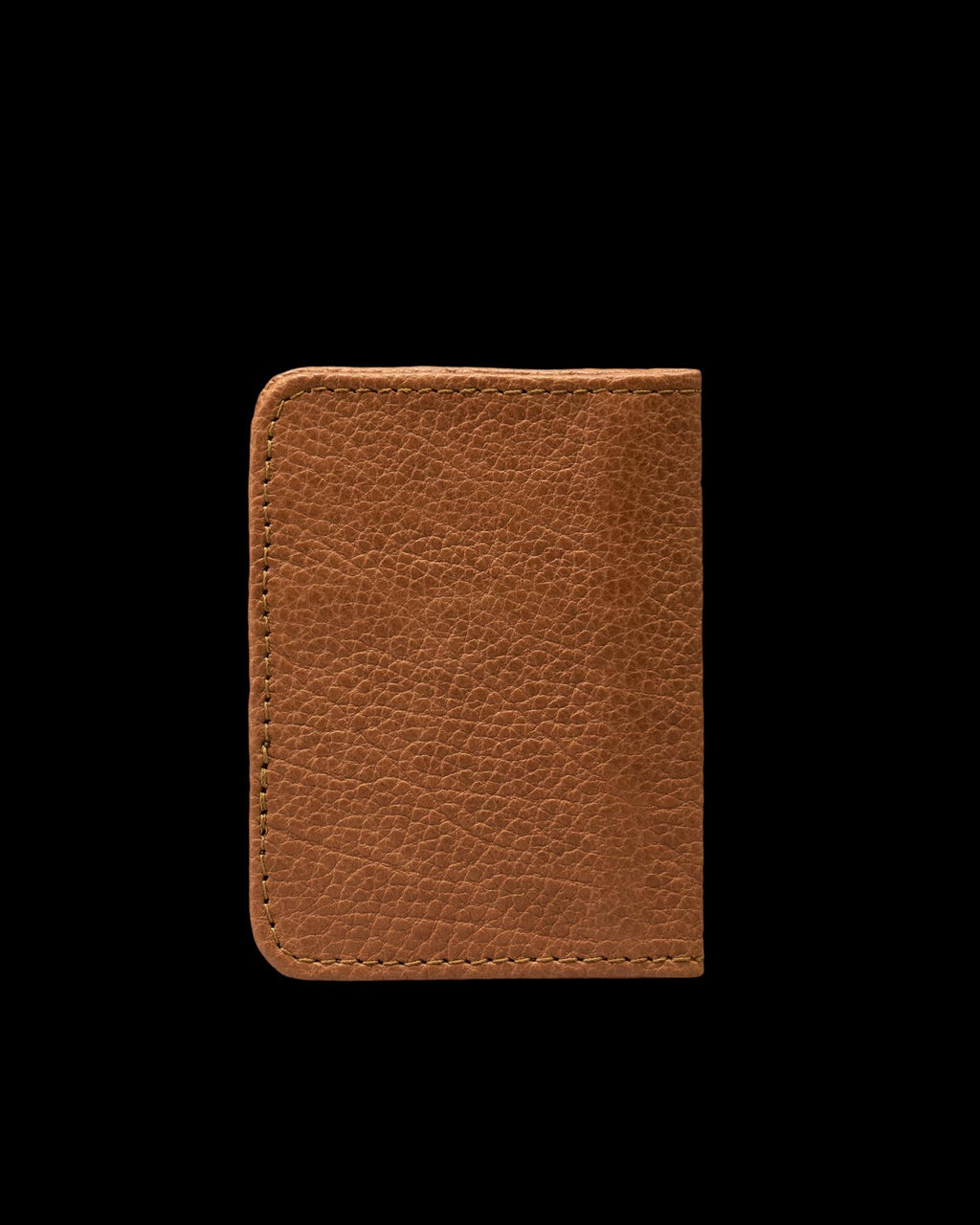 Back view of Bison Bifold Card Case - Tan on plain background