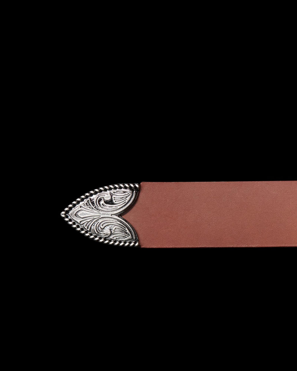 Closeup view of Women's Western 3 Piece Belt - Brown