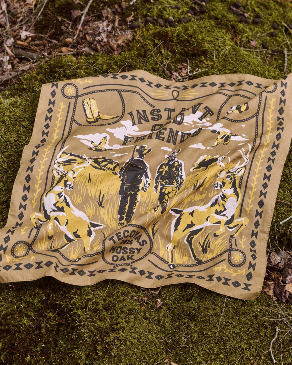 View of Tecovas x Mossy Oak Bandana - Olivewood