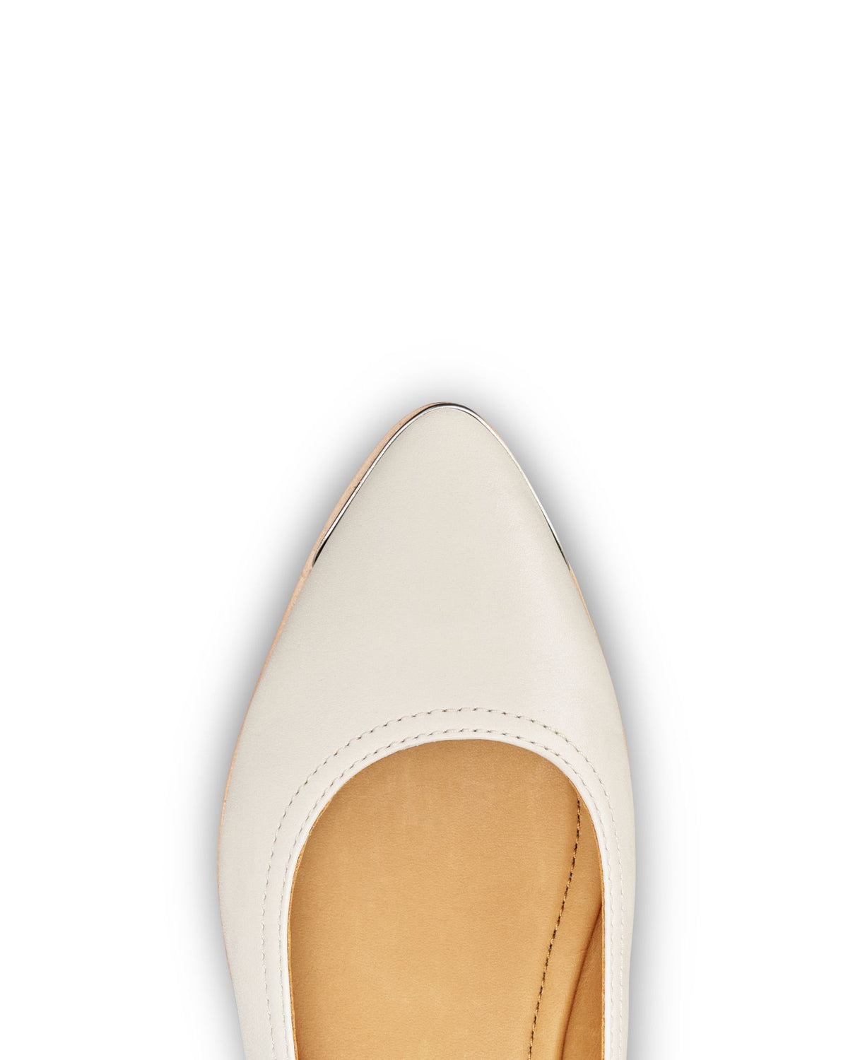 Toe view of The Misty - Bone Cowhide on plain background