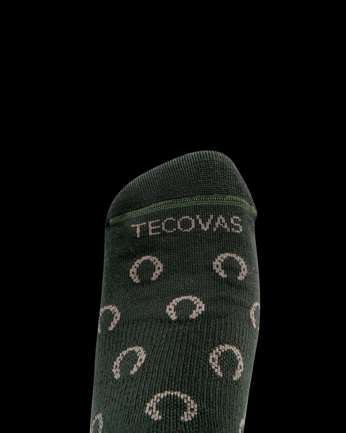 View of Horseshoe Ankle Sock (2-Pack) - Green / Sand