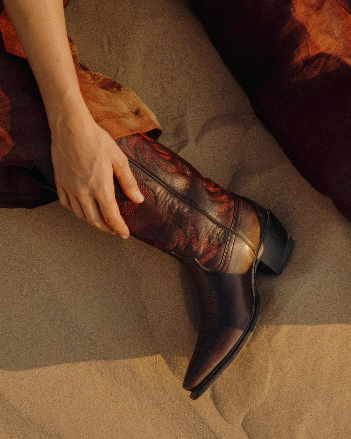 View of The Annie - Black Cherry Cowhide