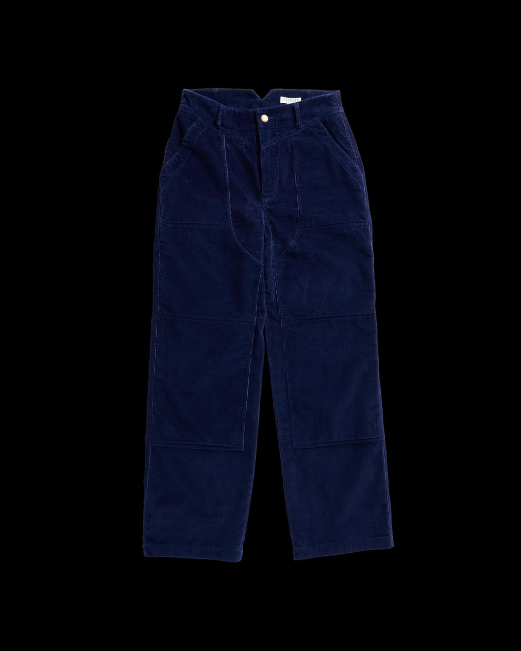 Front view of Women's Corduroy Carpenter Pant - Navy on plain background