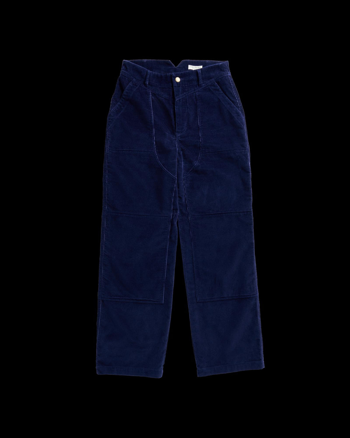 Front view of Women's Corduroy Carpenter Pant - Navy on plain background