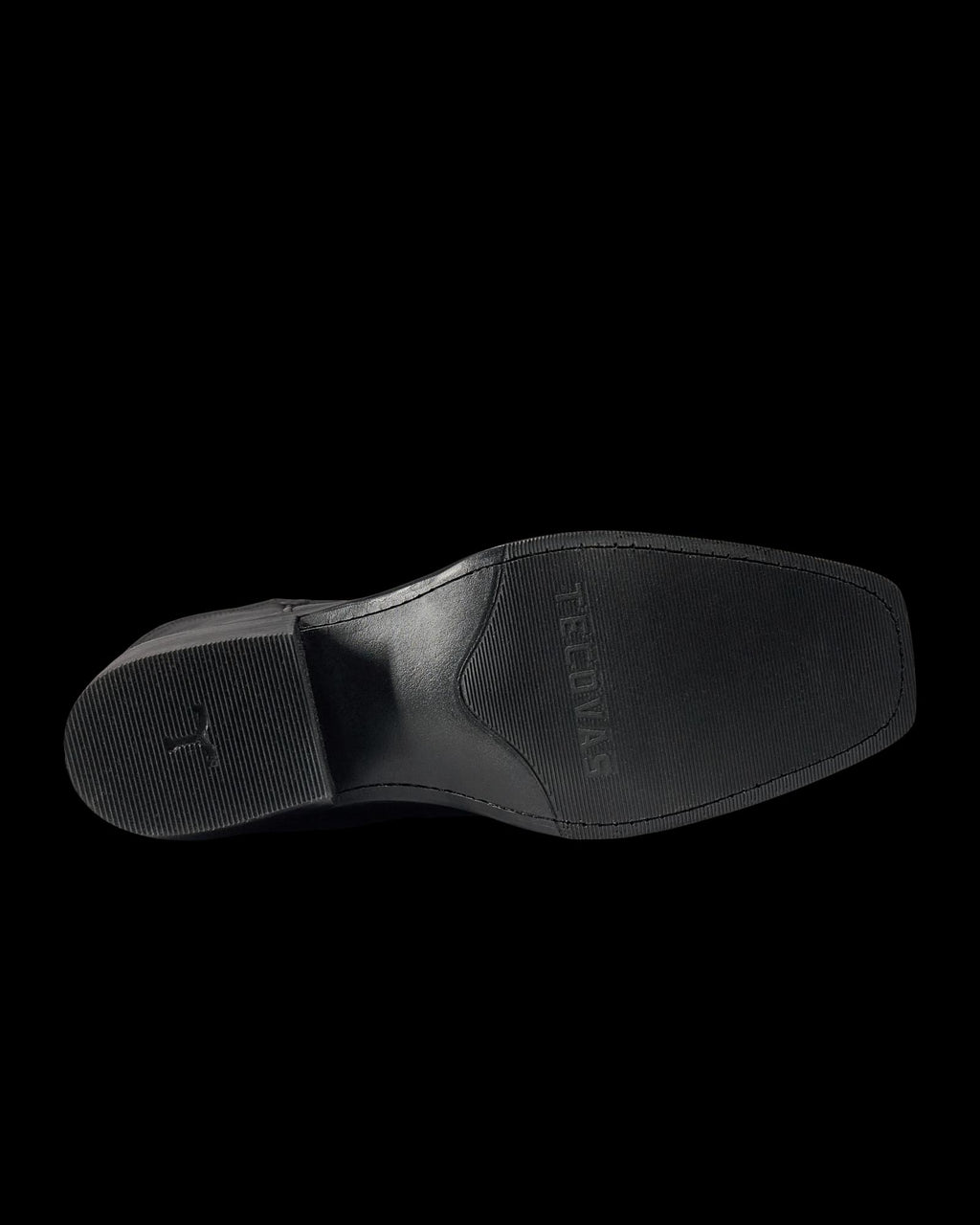 Sole view of The Charlie - Midnight Cowhide on plain background