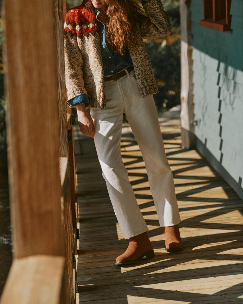 View of The Chelsea Shearling - Bourbon Suede