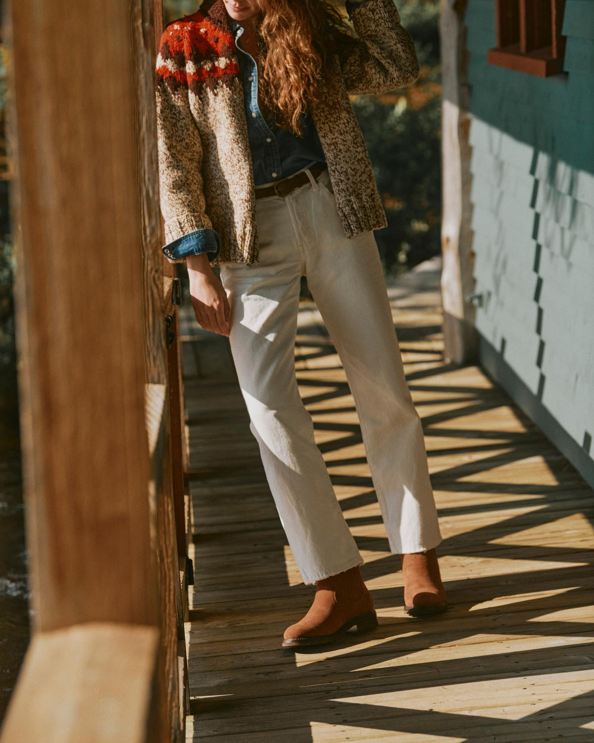 View of The Chelsea Shearling - Bourbon Suede