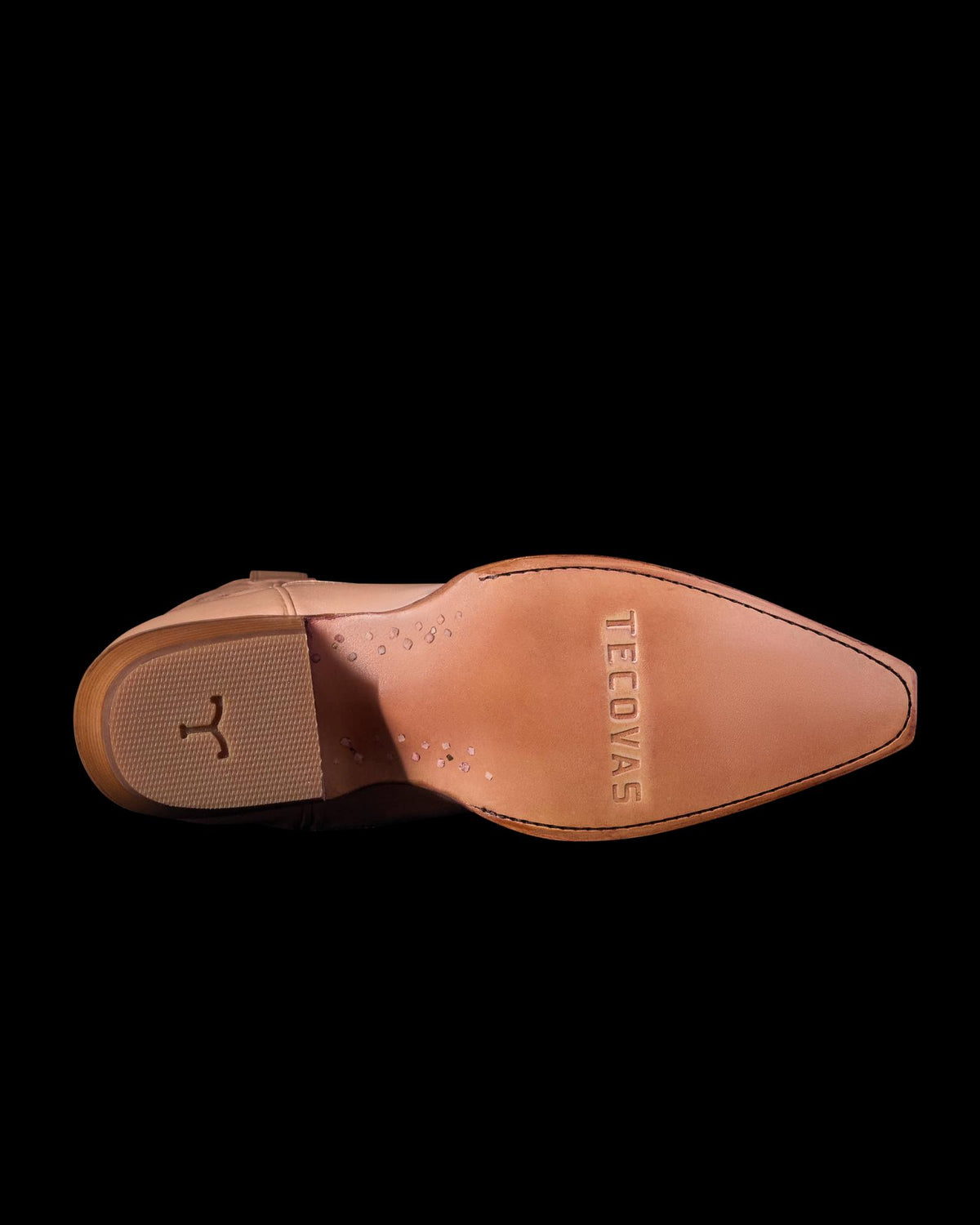 Sole view of The Annie Hearts - Rose Gold Goat on plain background
