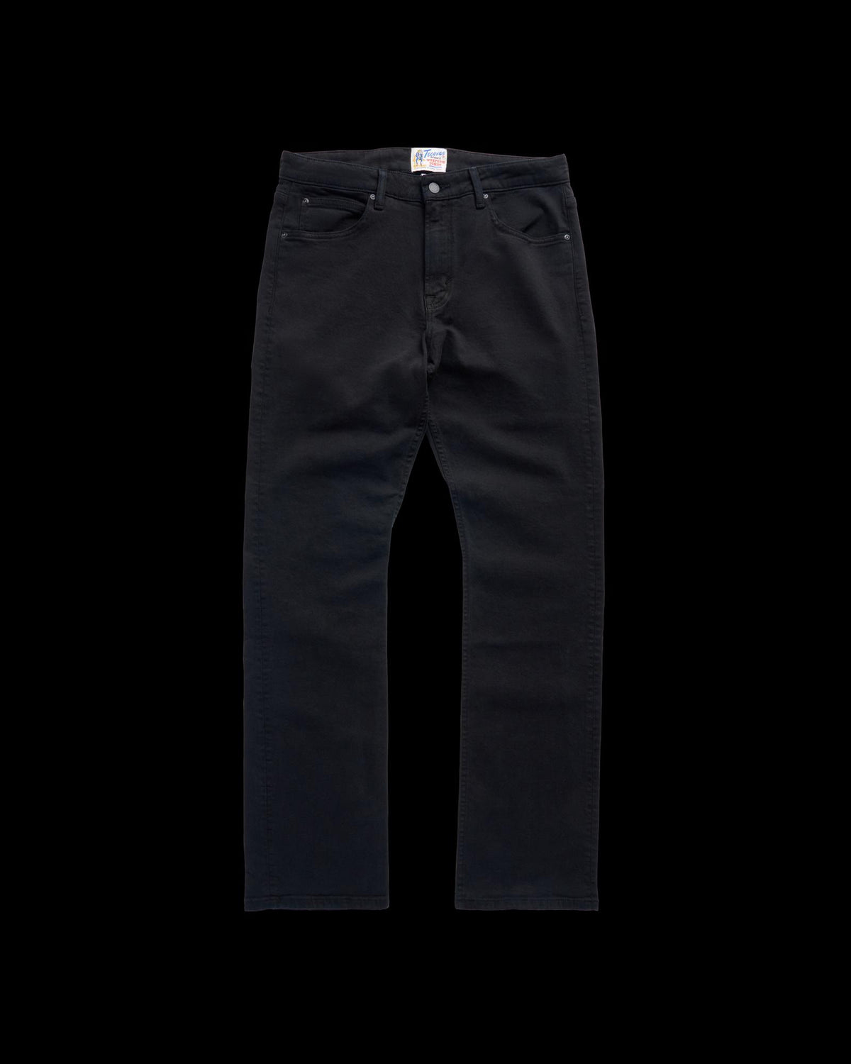Front view of Men's Slim Straight Stretch Twill - Black on plain background