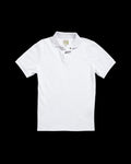 Closeup detail view of Men's Polo Pearl Snap SS - White