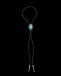 Front view of Iron Lamb Turquoise Sun Bolo - Turquoise/Black on plain background
