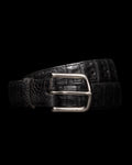 Front view of Men's Caiman Belt II - Midnight on plain background