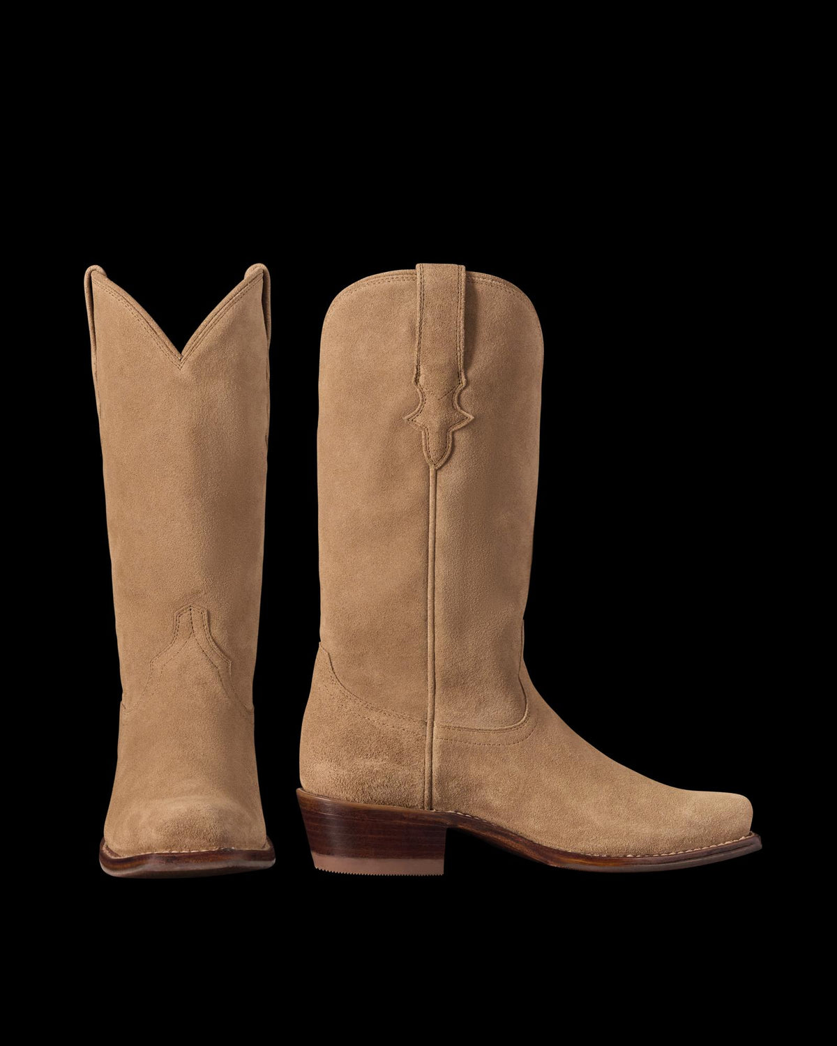 Pair view of The Cheyenne - Desert Tan Suede on plain background
