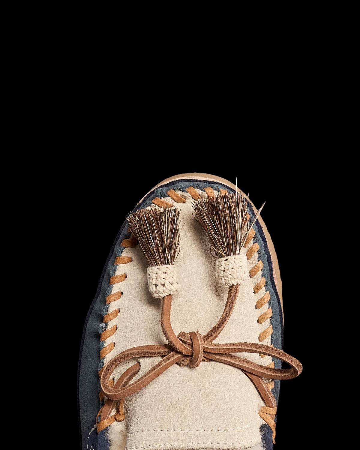 Toe view of The Millie - Dark Slate/Sandstone on plain background