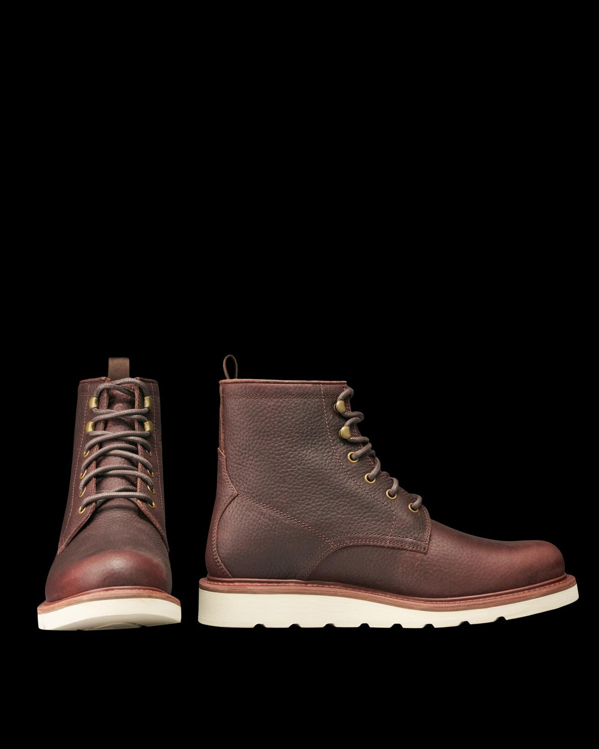 Pair view of The Knox Lace Up - Tobacco Cowhide on plain background