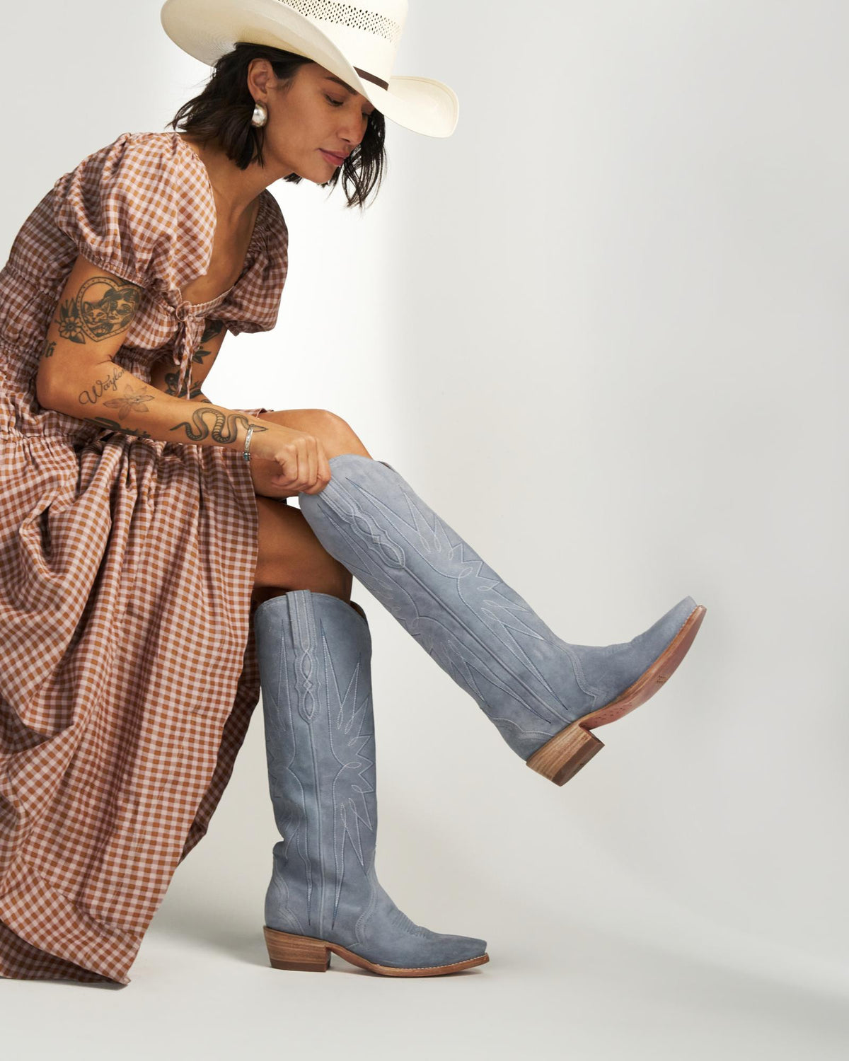 View of The Loretta - Chambray Suede