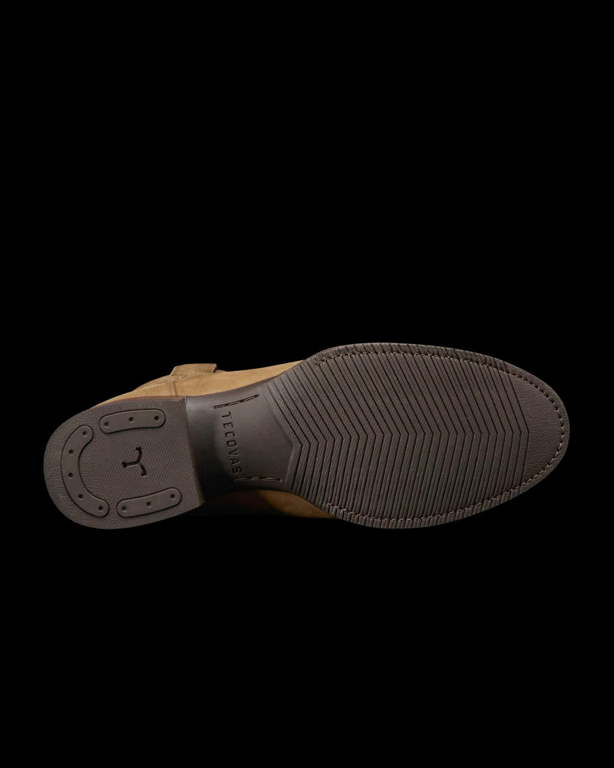Sole view of The Glen - Light Mesquite Cowhide on plain background