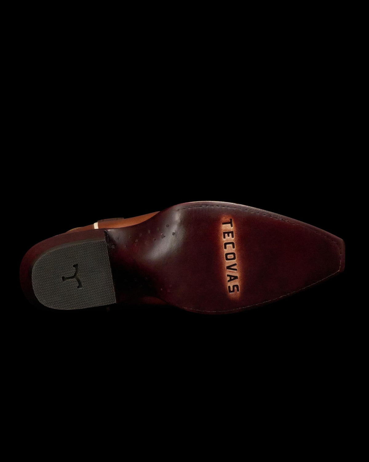 Sole view of The Sadie Vintage - Brown Multi Cowhide on plain background