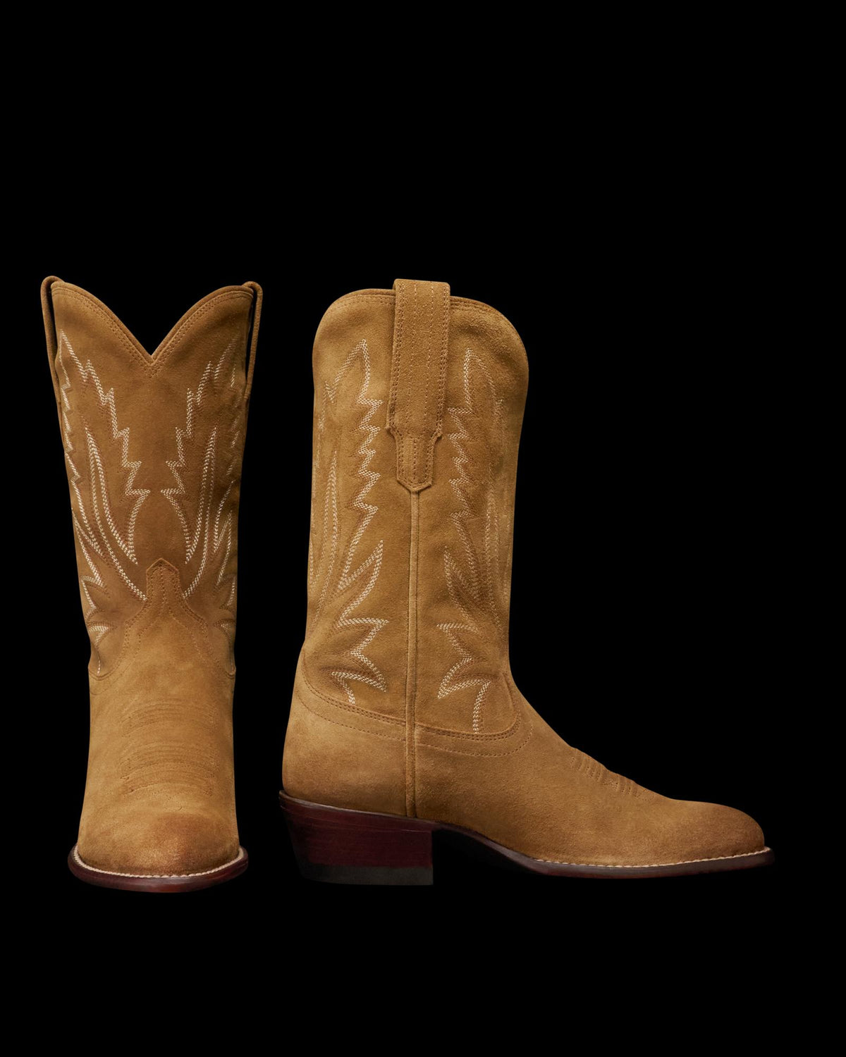 Pair view of The Jamie II - Caramel Suede on plain background