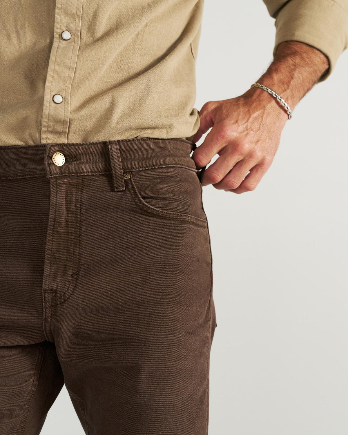 View of Men's Slim Straight Stretch Twill - Cafe