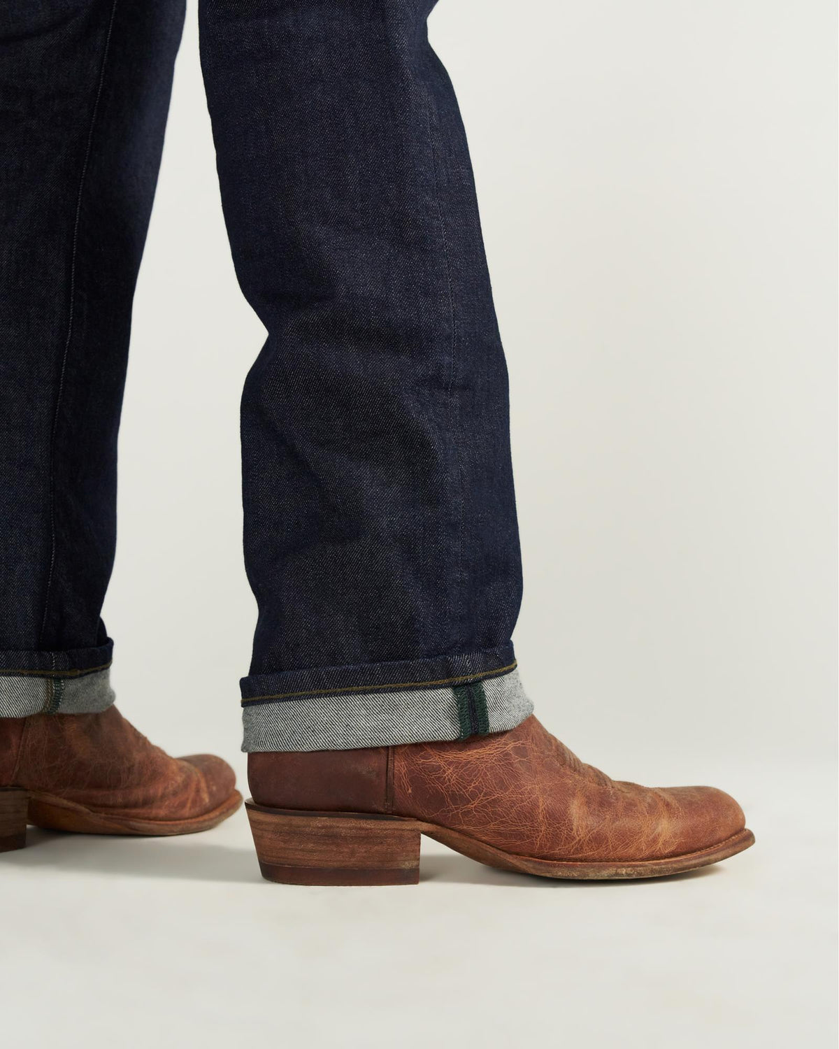Closeup view of Men's Straight Crafted Denim - Resin Rinse