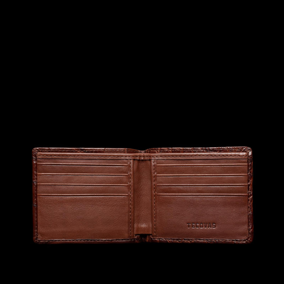Front view of Alligator Billfold - Walnut on plain background