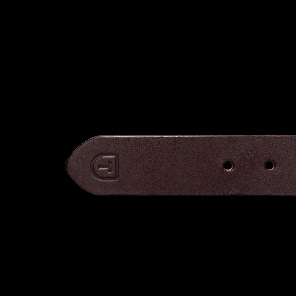 Closeup view of Harness Leather Belt - Umber