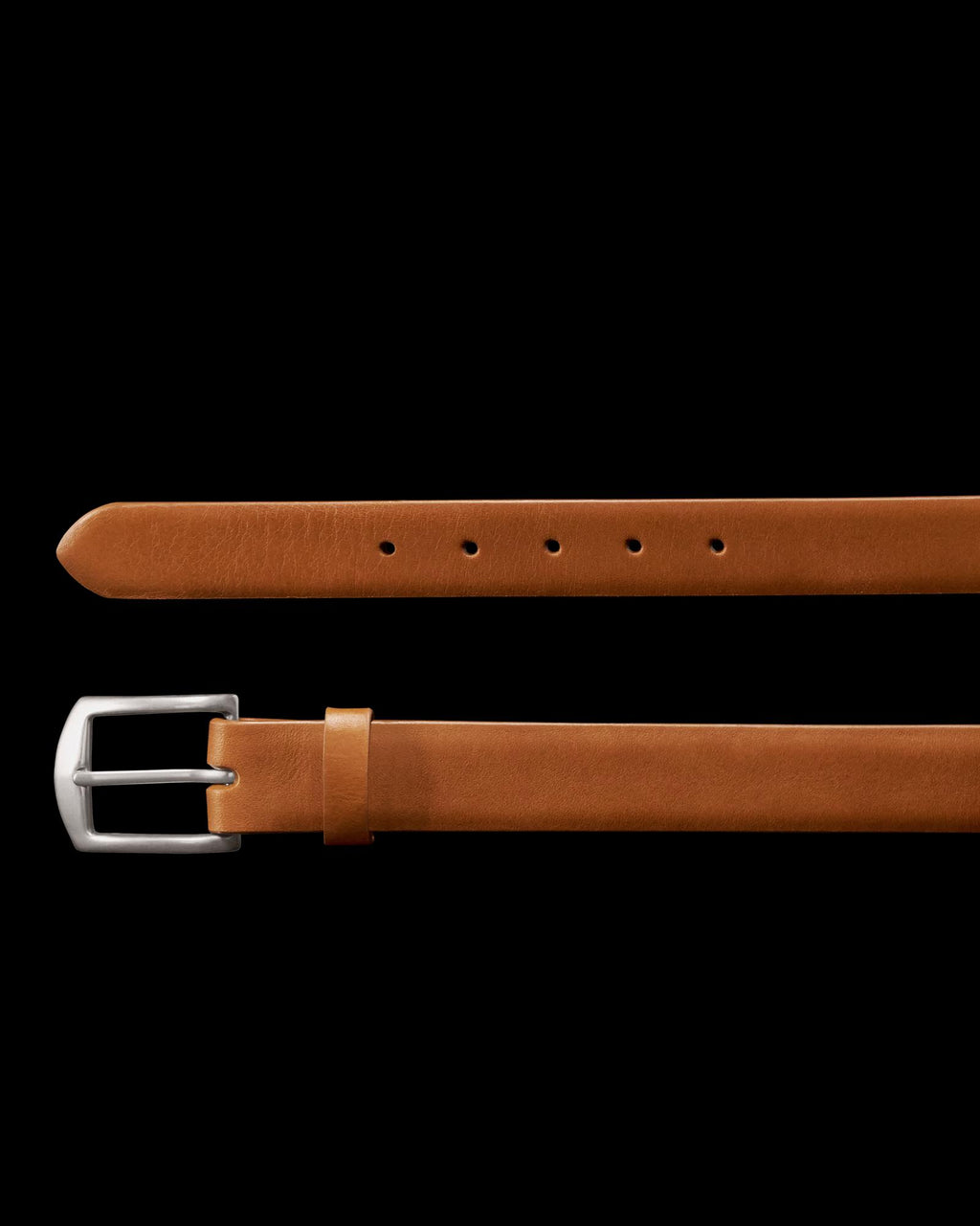 Closeup view of Men's Dress Belt - Caramel