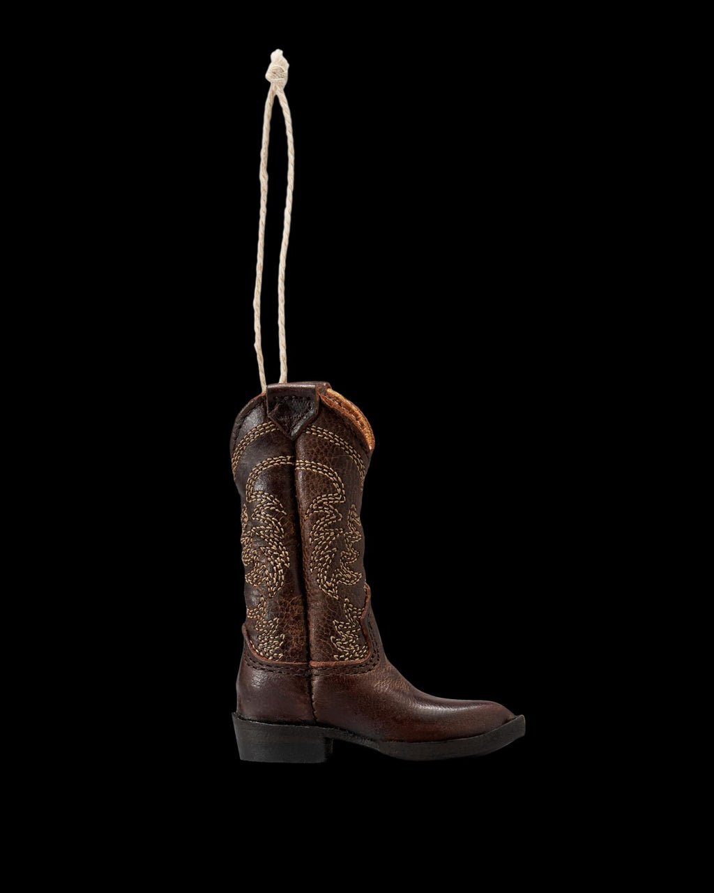 Profile view of Annie Boot Ornament - Cafe on plain background