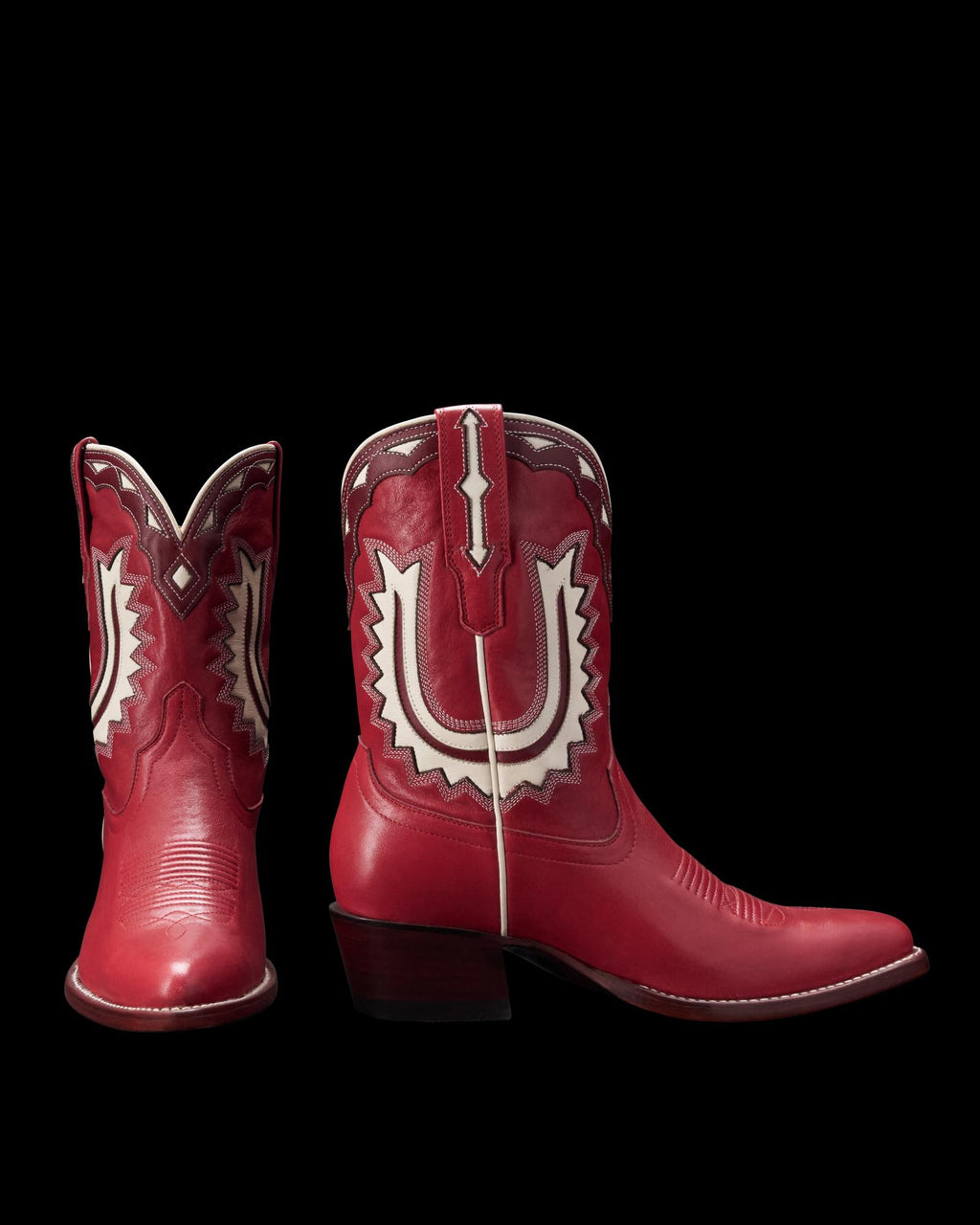 Pair view of The Jolene - Crimson / Bone on plain background