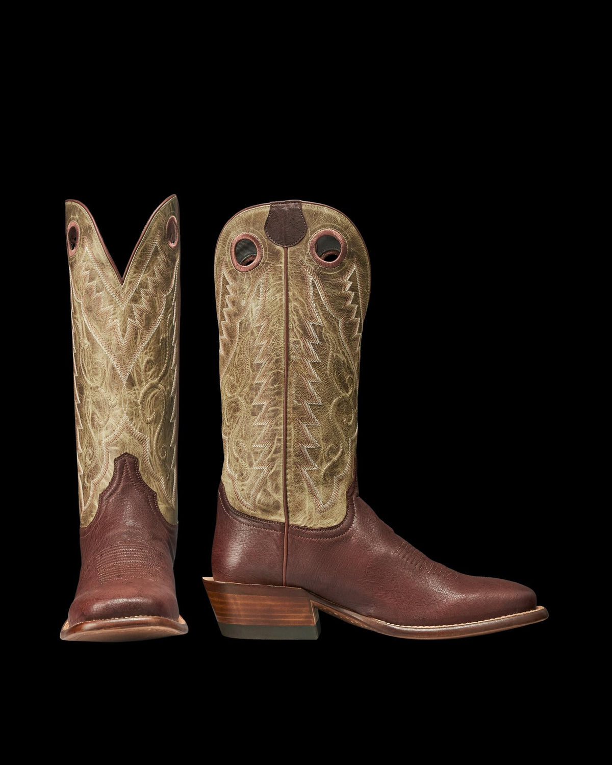 Pair view of The Cody - Mahogany Smooth Ostrich on plain background