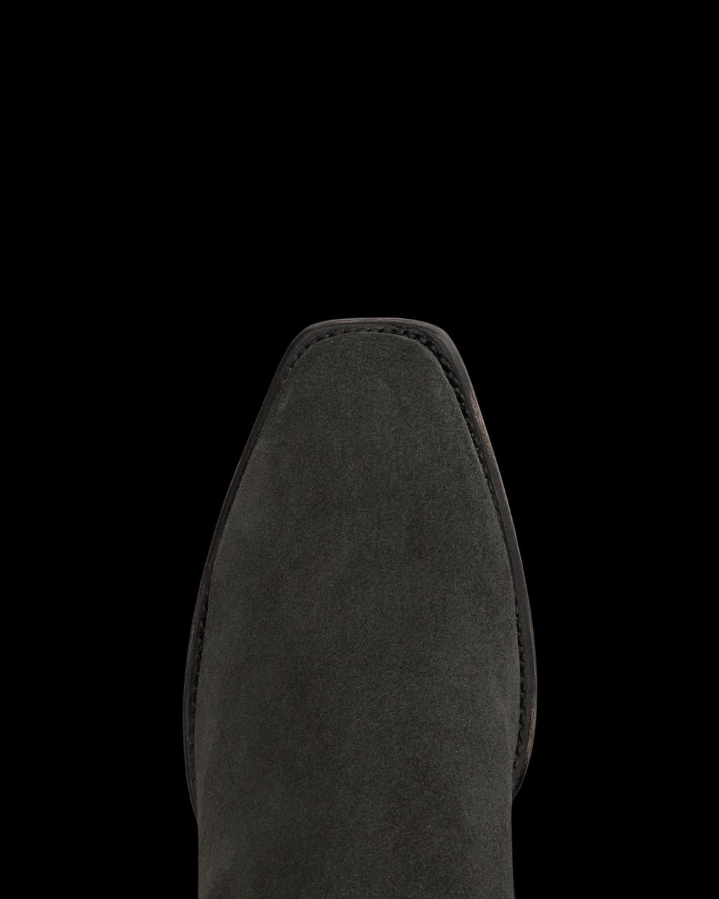 Toe view of The Warren - Gunsmoke Suede on plain background