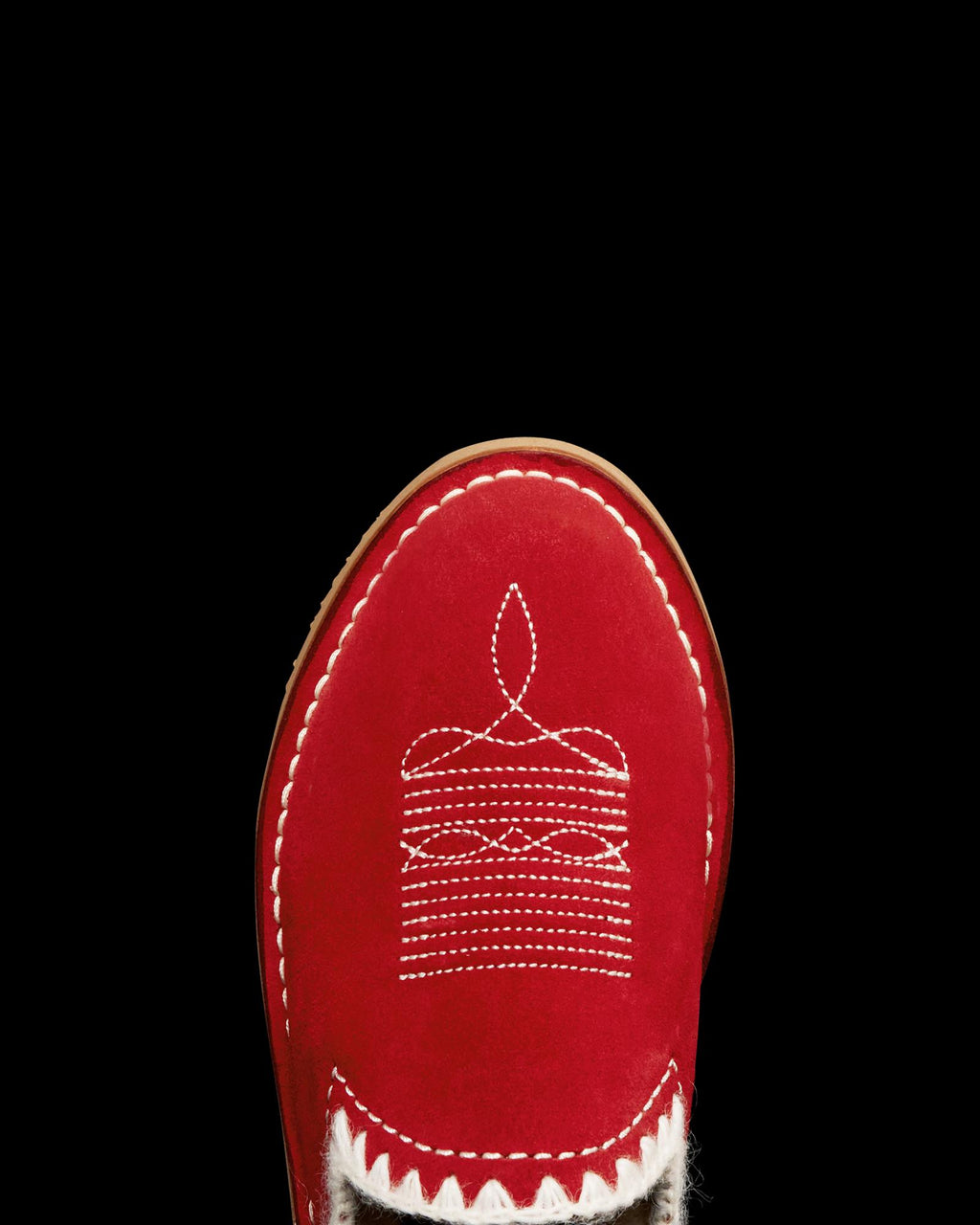 Toe view of The Olivia - Cherry on plain background