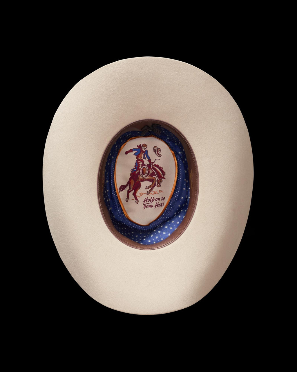 Inside view of Cattleman Fur Cowboy Hat - Silverbelly on plain background