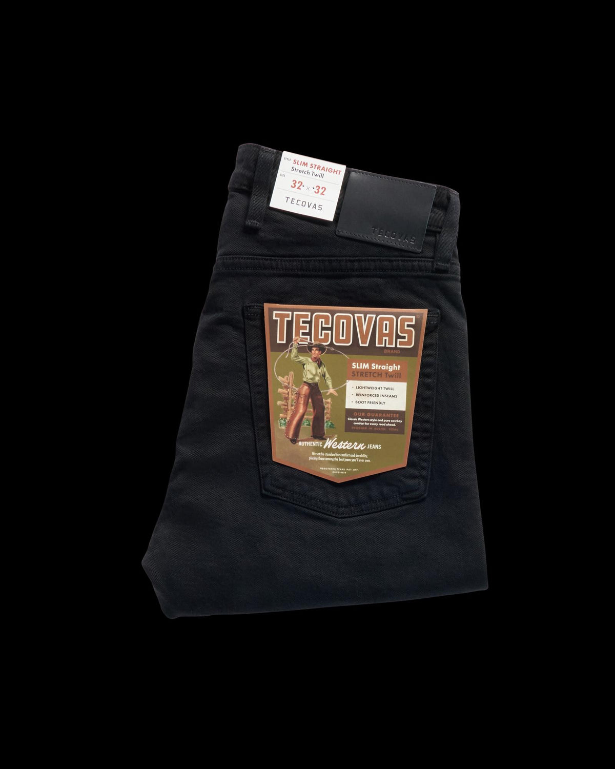 View of Men's Slim Straight Stretch Twill - Black