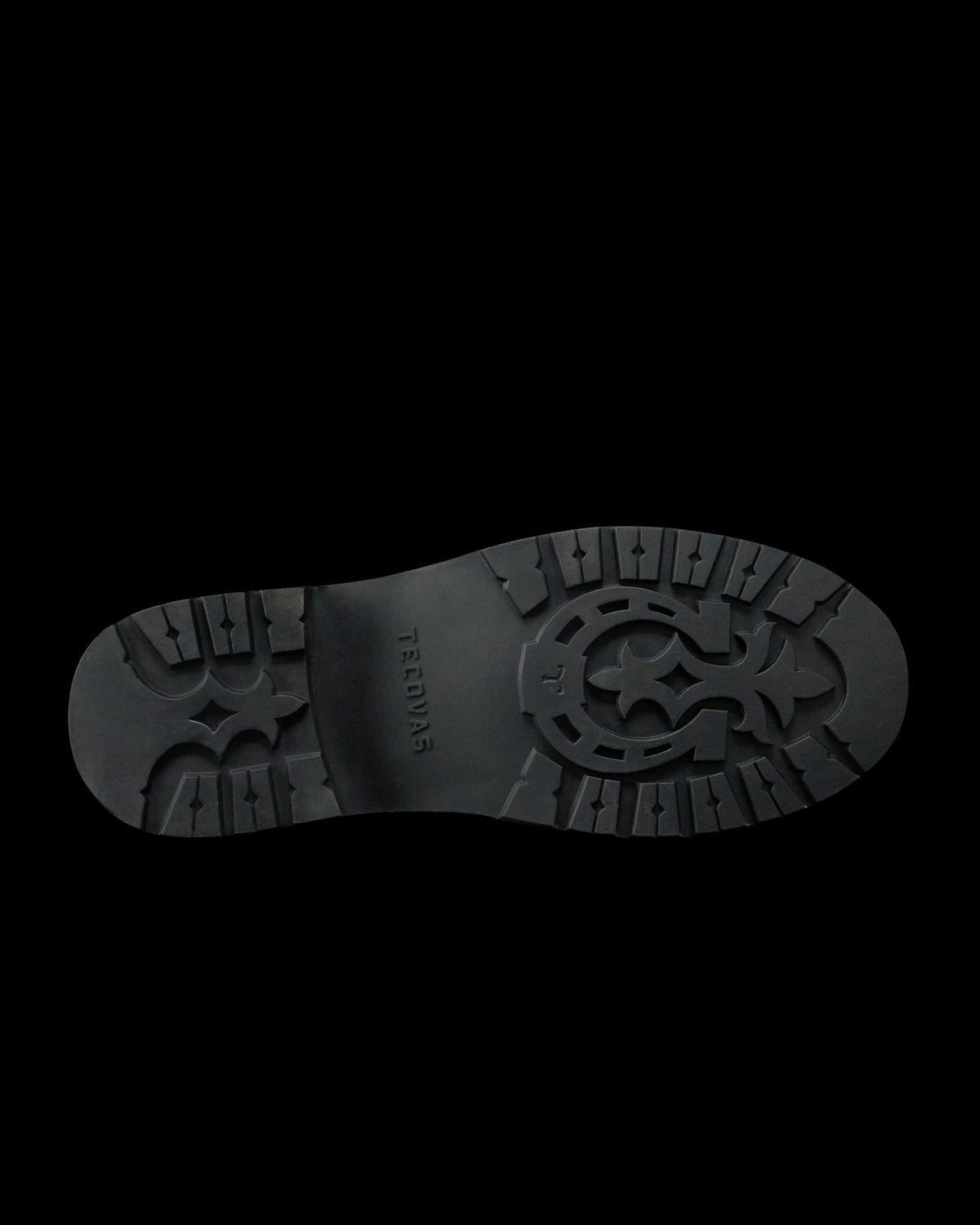 Sole view of The Rugged Chelsea - Midnight Cowhide on plain background