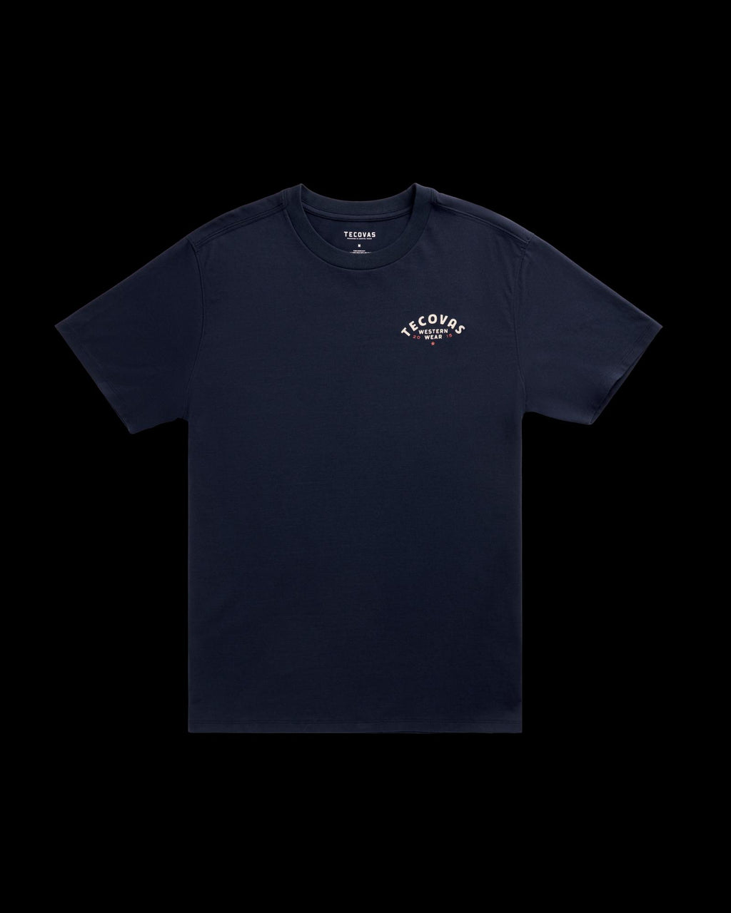 Front view of Men's Western Wear T-Shirt - Navy/Bone on plain background
