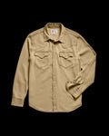 Closeup detail view of Men's Denim Long Sleeve Pearl Snap - Coriander
