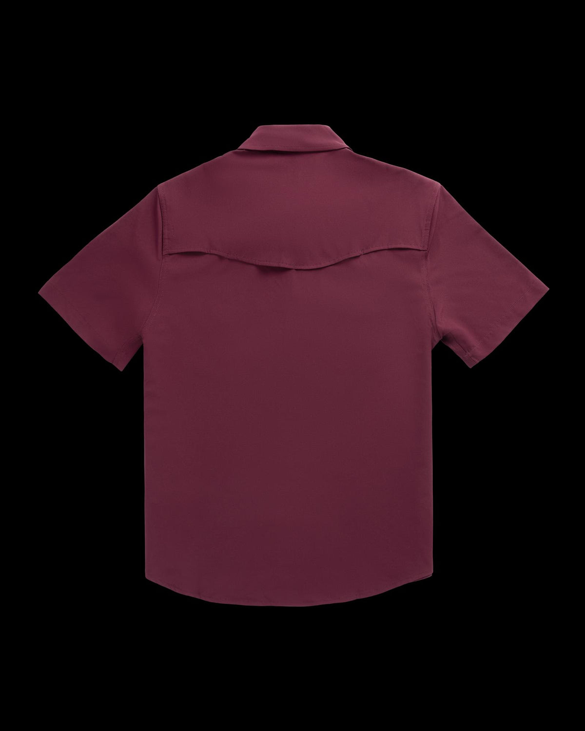 Closeup detail view of Men's Performance Western Short Sleeve Pearl Snap - Maroon