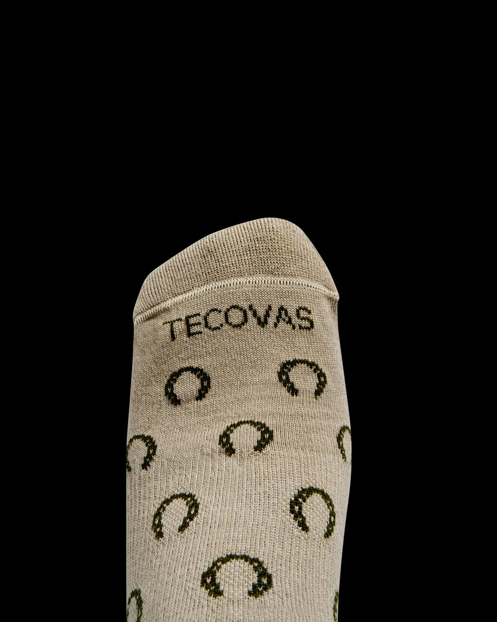 View of Horseshoe Ankle Sock (2-Pack) - Green / Sand